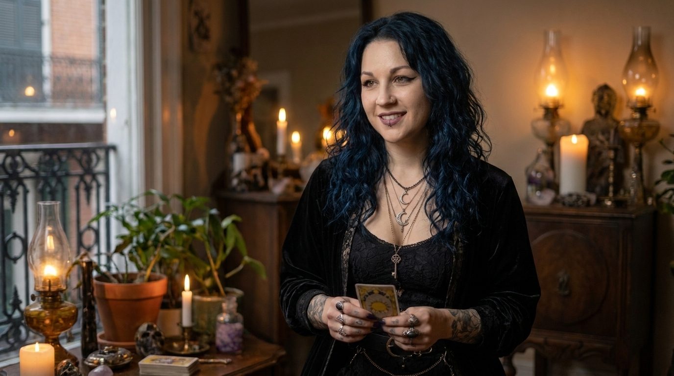 Madame Celestine by lamplight